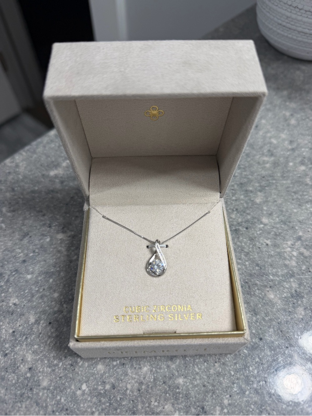 Primrose Sterling Silver Cubic Zirconia Infinity Pendant Necklace